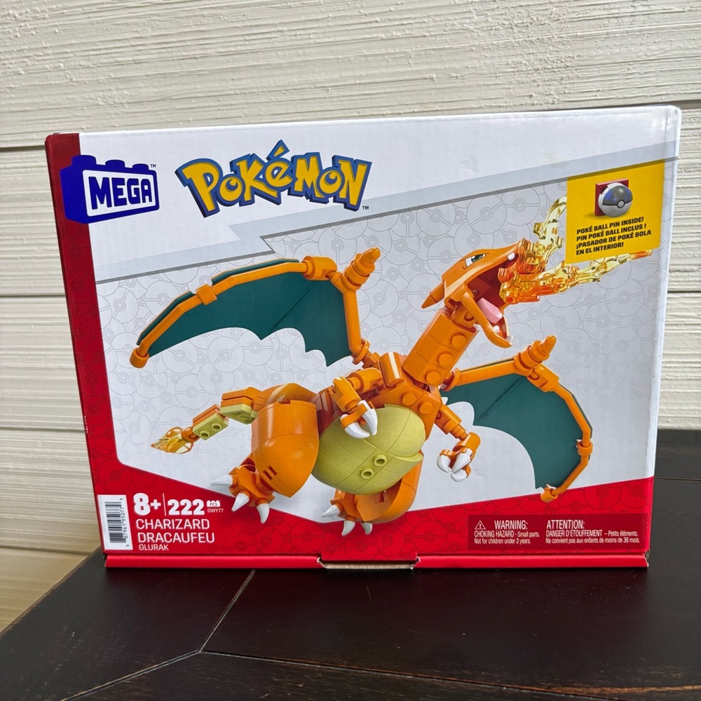 MEGA Pokemon Building Toy Kit Charizard 222โ Pieces Action Figure for Kids NEW